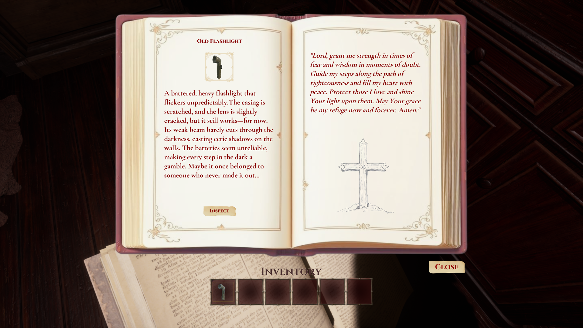 Original gameplay screenshot: book puzzle